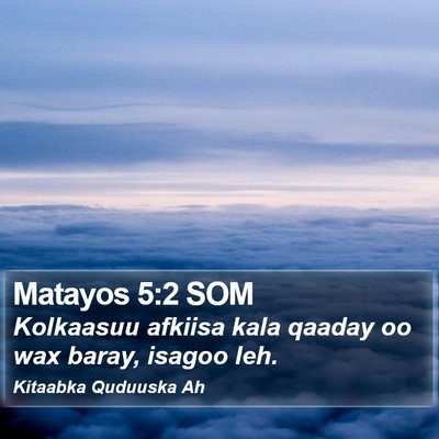 Matayos 5:2 SOM Bible Verse Image