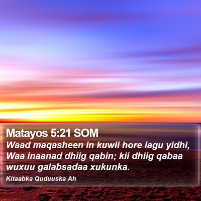 Matayos 5:21 SOM Bible Verse Image