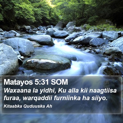 Matayos 5:31 SOM Bible Verse Image