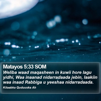 Matayos 5:33 SOM Bible Verse Image