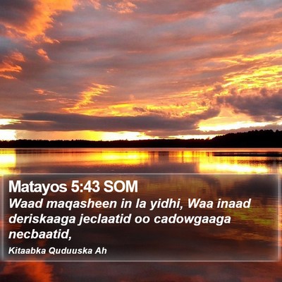 Matayos 5:43 SOM Bible Verse Image