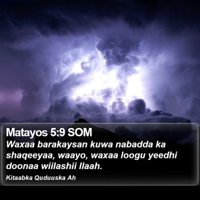 Matayos 5:9 SOM Bible Verse Image