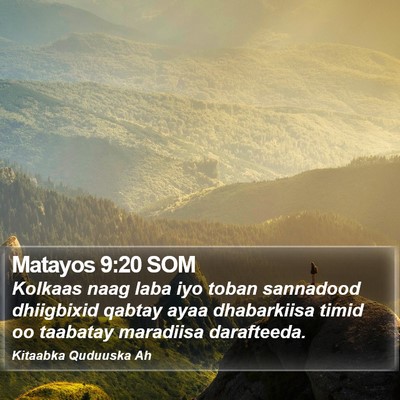Matayos 9:20 SOM Bible Verse Image