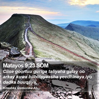 Matayos 9:23 SOM Bible Verse Image