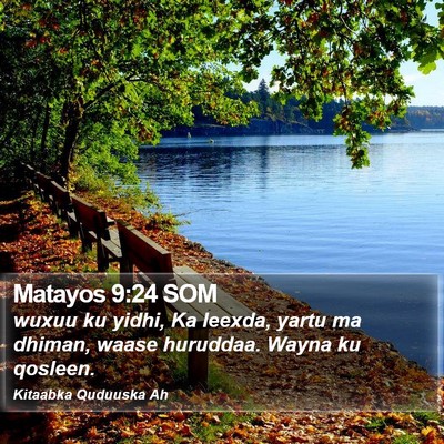 Matayos 9:24 SOM Bible Verse Image