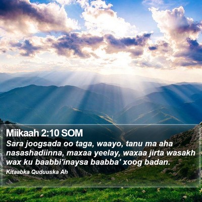 Miikaah 2:10 SOM Bible Verse Image
