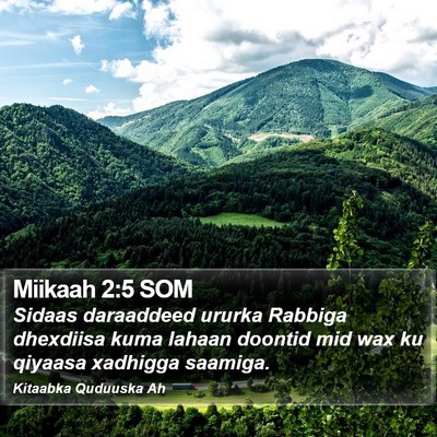 Miikaah 2:5 SOM Bible Verse Image