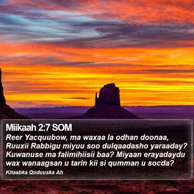 Miikaah 2:7 SOM Bible Verse Image
