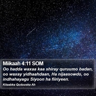 Miikaah 4:11 SOM Bible Verse Image