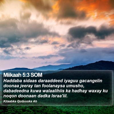 Miikaah 5:3 SOM Bible Verse Image