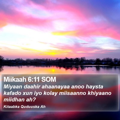 Miikaah 6:11 SOM Bible Verse Image