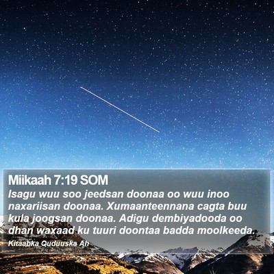 Miikaah 7:19 SOM Bible Verse Image