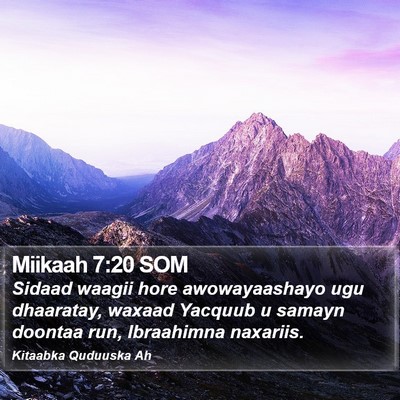 Miikaah 7:20 SOM Bible Verse Image