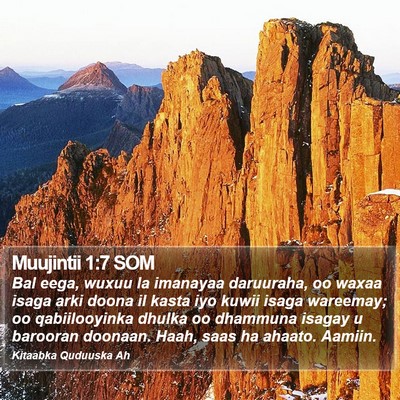 Muujintii 1:7 SOM Bible Verse Image
