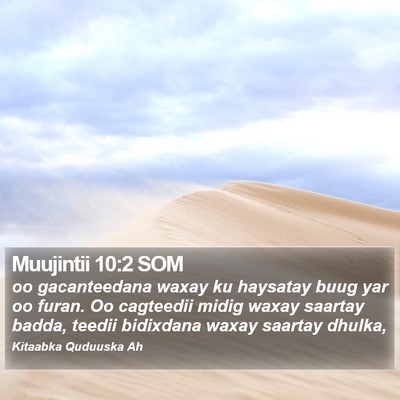 Muujintii 10:2 SOM Bible Verse Image