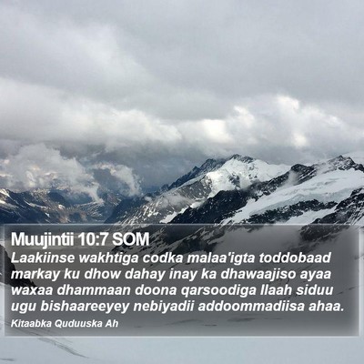 Muujintii 10:7 SOM Bible Verse Image