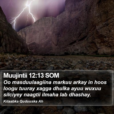 Muujintii 12:13 SOM Bible Verse Image
