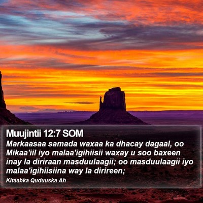 Muujintii 12:7 SOM Bible Verse Image