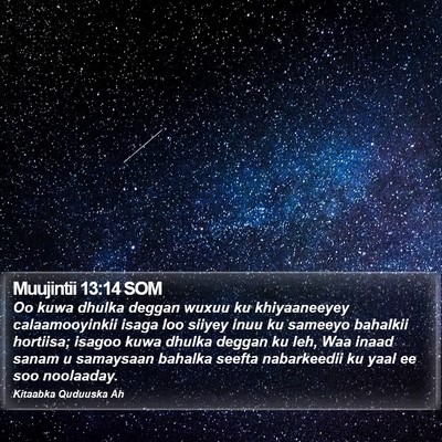 Muujintii 13:14 SOM Bible Verse Image
