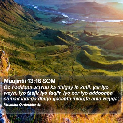 Muujintii 13:16 SOM Bible Verse Image