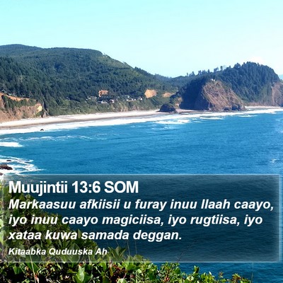 Muujintii 13:6 SOM Bible Verse Image