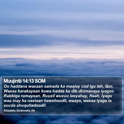 Muujintii 14:13 SOM Bible Verse Image