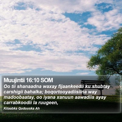 Muujintii 16:10 SOM Bible Verse Image