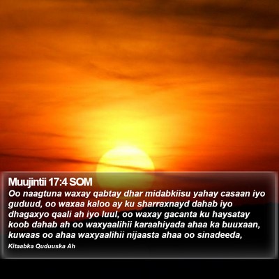 Muujintii 17:4 SOM Bible Verse Image