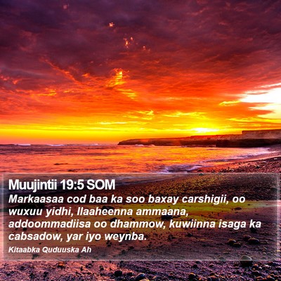 Muujintii 19:5 SOM Bible Verse Image