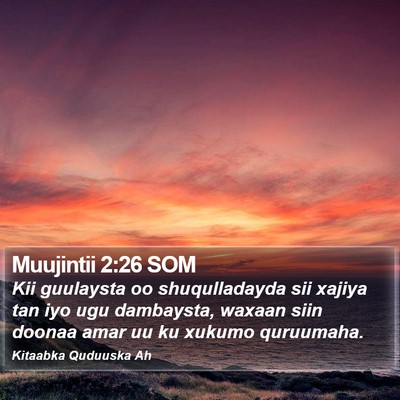 Muujintii 2:26 SOM Bible Verse Image