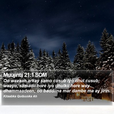 Muujintii 21:1 SOM Bible Verse Image