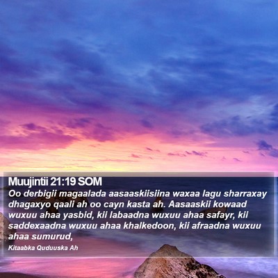 Muujintii 21:19 SOM Bible Verse Image