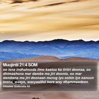 Muujintii 21:4 SOM Bible Verse Image