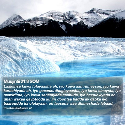 Muujintii 21:8 SOM Bible Verse Image