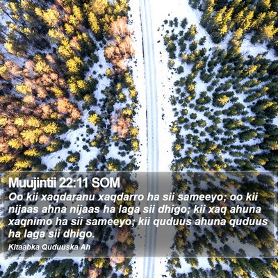 Muujintii 22:11 SOM Bible Verse Image
