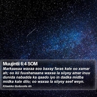 Muujintii 6:4 SOM Bible Verse Image
