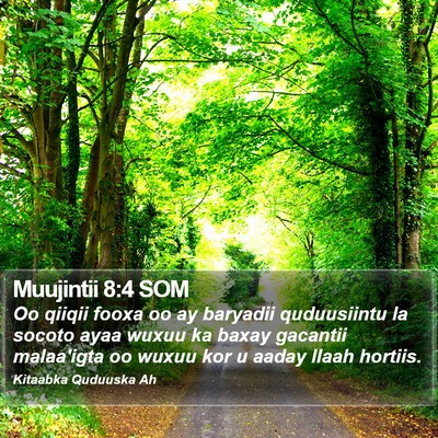 Muujintii 8:4 SOM Bible Verse Image
