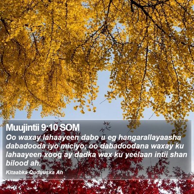 Muujintii 9:10 SOM Bible Verse Image