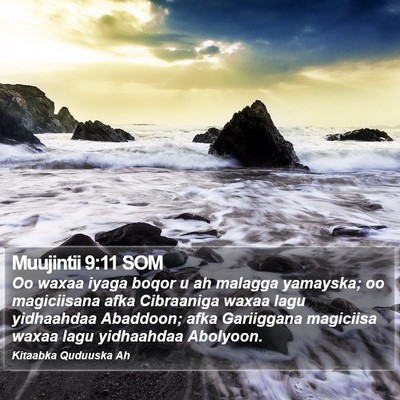 Muujintii 9:11 SOM Bible Verse Image