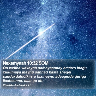Nexemyaah 10:32 SOM Bible Verse Image