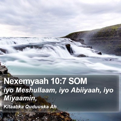Nexemyaah 10:7 SOM Bible Verse Image