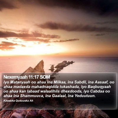 Nexemyaah 11:17 SOM Bible Verse Image