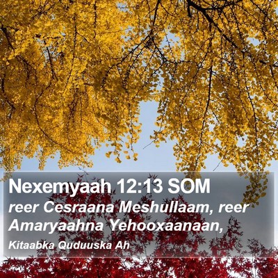 Nexemyaah 12:13 SOM Bible Verse Image