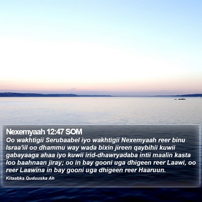 Nexemyaah 12:47 SOM Bible Verse Image