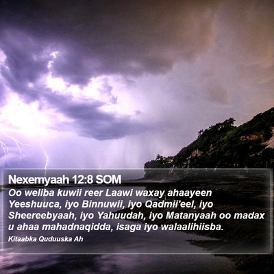 Nexemyaah 12:8 SOM Bible Verse Image