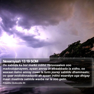 Nexemyaah 13:19 SOM Bible Verse Image