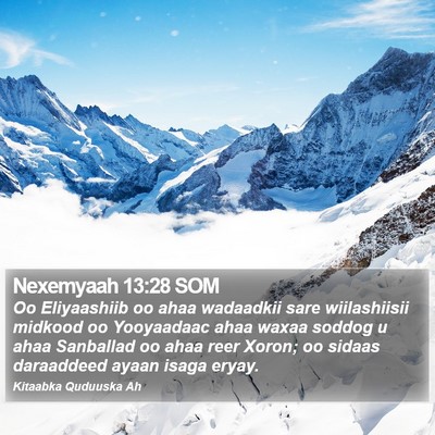 Nexemyaah 13:28 SOM Bible Verse Image