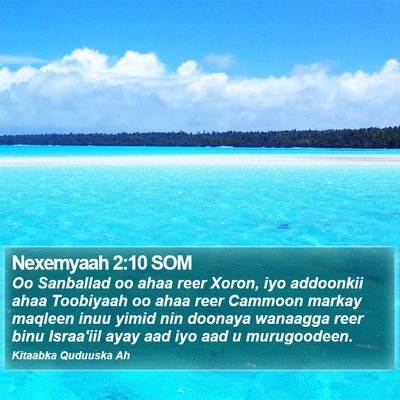 Nexemyaah 2:10 SOM Bible Verse Image