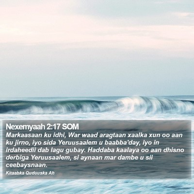 Nexemyaah 2:17 SOM Bible Verse Image