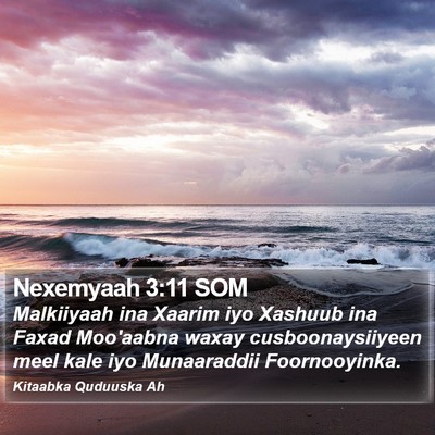 Nexemyaah 3:11 SOM Bible Verse Image